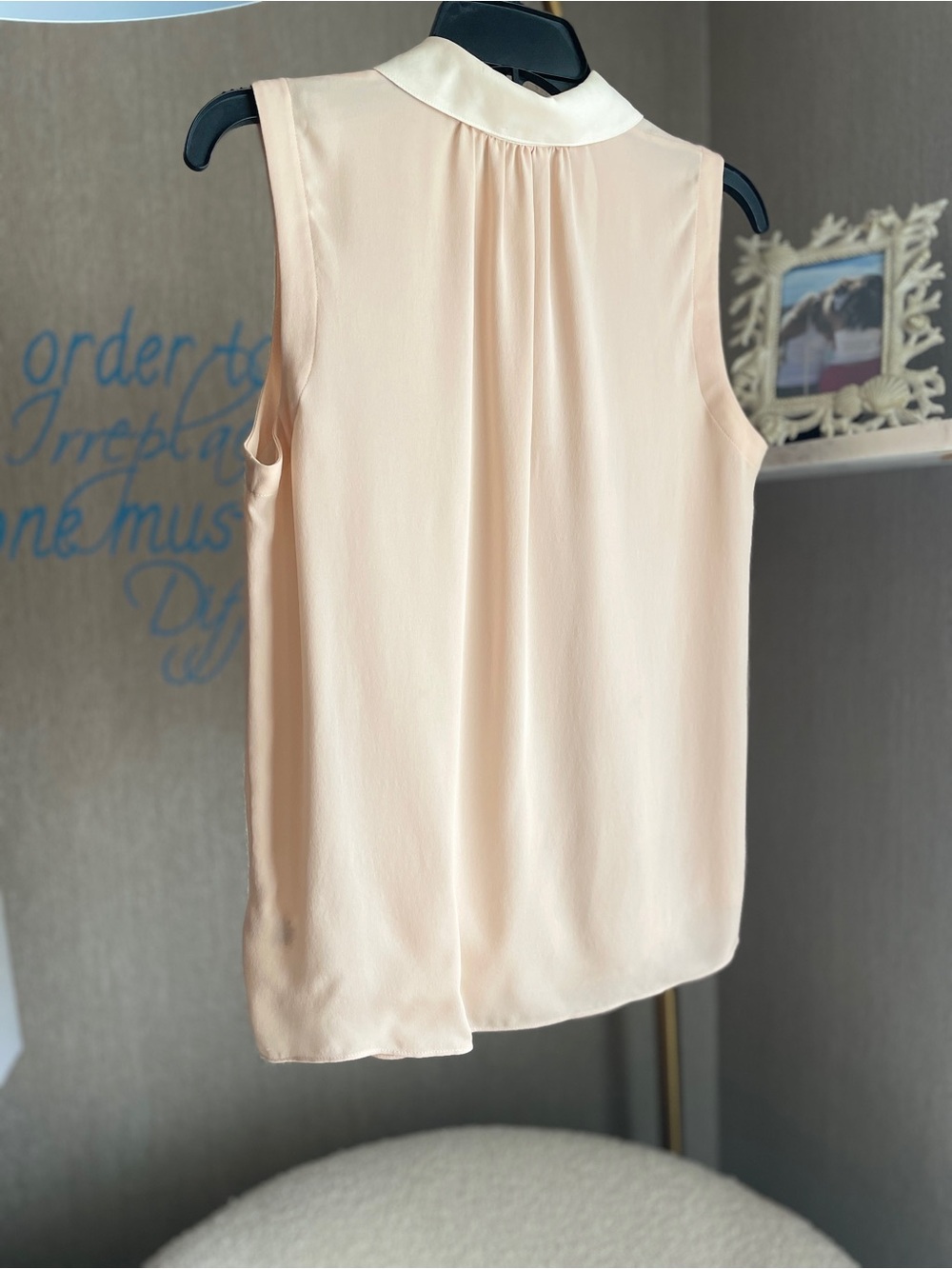 Celebrity- and TV-Worn Rebecca Taylor Beaded-Collar Sleeveless Blush Blouse - Picture 7 of 16